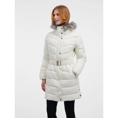 orsay Кремаво дамско ватирано палто с изкуствена кожа ORSAY Orsay | Byal | ЖЕНИ | XS