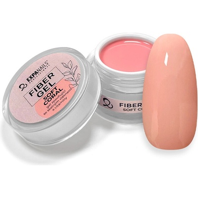 Expa nails Uv Led gel Fiber Soft Coral zpevňující gel se skelnými vlákny 50 g