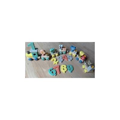 small foot Dřevěný narozeninový vláček se zvířátky