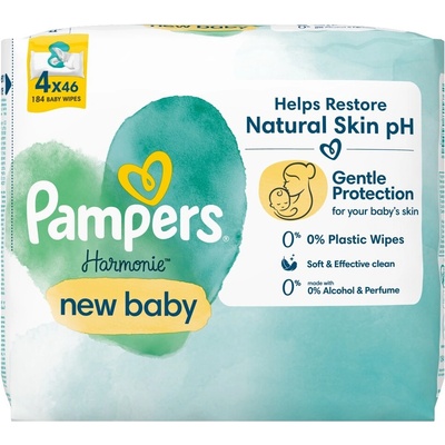 Pampers HARMÓNIA NEW BABY VLHČENÉ OBRÚSKY 4 x 46 ks