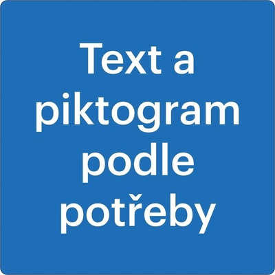 Samolepicí protiskluzové značení na vozovky, text a piktogram dle potřeby – PVC, modrá, 800×800 mm