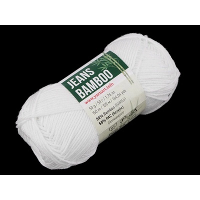 Pletací příze Jeans Bamboo 50 g Varianta: 1 (101) bílá, Balení: 1 ks 51218/126201/238693