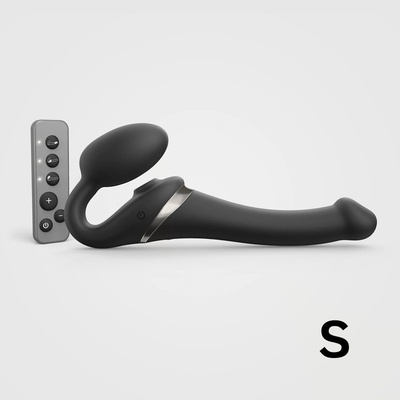 Strap-on-me S připevnitelný vzduchový vlnný vibrátor černý