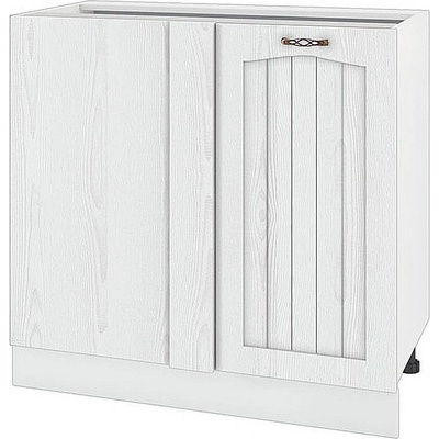 ИРИМ Долен ъглов кухненски шкаф Сити БФ-Бяло фладер-04-92 ляв 90 см