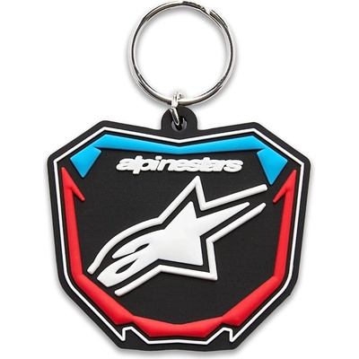 Prívesok na kľúče ALPINESTARS PLATE Keyfob black/blue/red