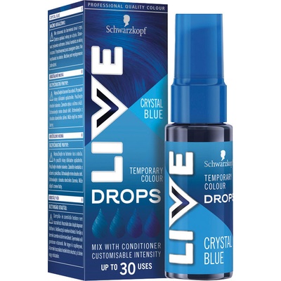 Schwarzkopf LIVE Drops zmývateľný farebný tieň Crystal Blue 30 ml