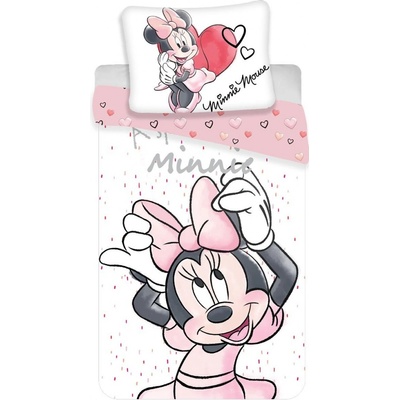 Jerry Fabrics bavlna obliečky Minnie white 140x200 70x90