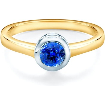 Image 1 of SAVICKI Годежен пръстен savicki: двуцветно злато, син сапфир