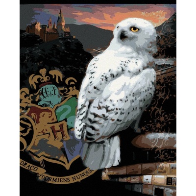 Zuty Malování Podle Čísel Plakát Hedvika A Erb Bradavic Harry Potter 40 x 50 cm Plátno