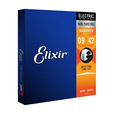 Elixir Струни за електрическа китара elixir super-light 009 - 042 12002 nanoweb