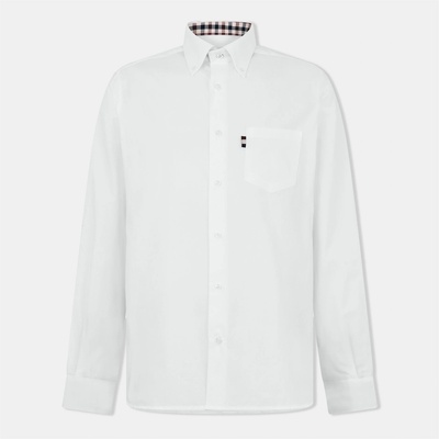 AQUASCUTUM Риза с дълъг ръкав AQUASCUTUM Men's Long Sleeve Tailored Fit Shirt - White