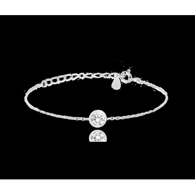 Minet stříbrný náramek s bílým zirkonem JMAS0096SB16