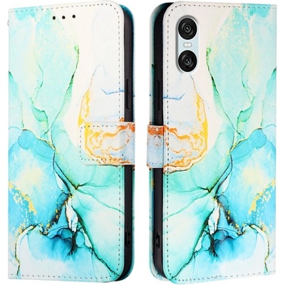 VSETKONAMOBIL 79546 ART MARBLE Peňaženkový kryt pre Sony Xperia 10 VI GREEN