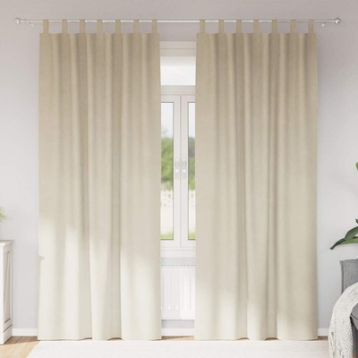 vidaXL Затъмняващи завеси 2 pcs Крем 140 x 245 cm Кадифе (4107191)