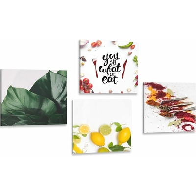 Set obrazů do kuchyně v zajímavém stylu - 4x 40x40