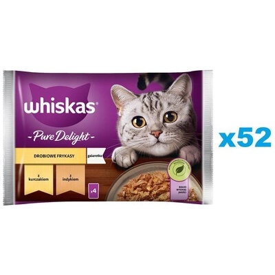 Whiskas Adult s kuřecím a krůtím masem jelly 52 x 85 g