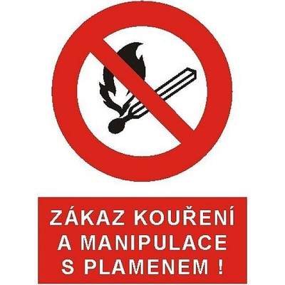 Tabulka Zákaz kouření a manipulace s plamenem, A4, plast - T 4201d011