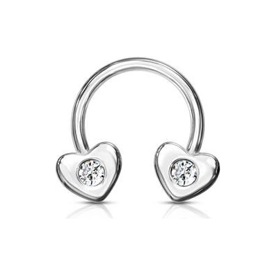 Šperky4U piercing podkova se srdíčky PV1017-ST