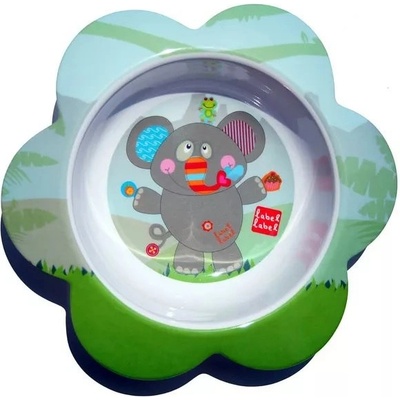 Label-Label Dětský talíř z melaminu Friends Melamine Flower Plate Slonik