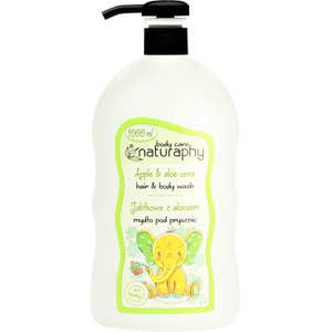 Naturaphy Детски душ гел и шампоан 2в1 с ябълка и алое вера Naturaphy 1000 мл 30028 (5908311417171)