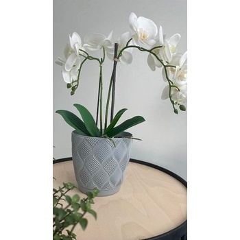 FORMplastic Kvetináč FLOW PETIT 17cm platina