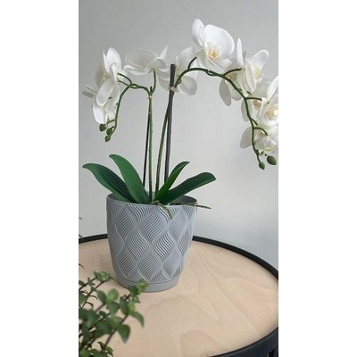 FORMplastic Kvetináč FLOW PETIT 17cm platina