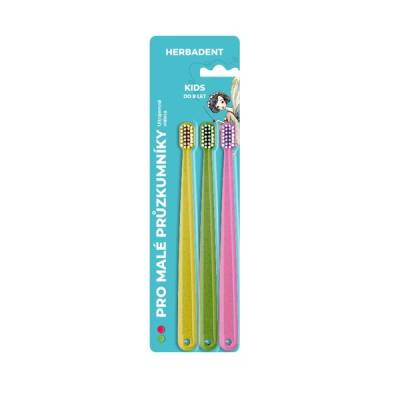Herbadent Triplepack Kids zubní kartáček s ultrajmnými vlákny