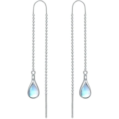 Olivie stříbrné náušnice MĚSÍČNÍ KÁMEN 7834