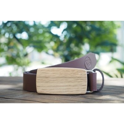 Wood Style opasek Slim Dub Hnědá