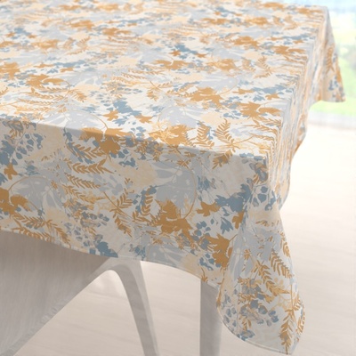 Biante Sametový čtvercový ubrus Tamara TMR-043 Hnědo-modré designové rostliny 100x100 cm