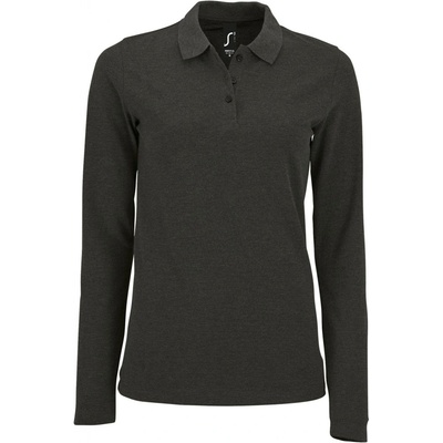 SOĽS Perfect Lsl Women Dámske polo tričko dlhý rukáv SL02083 Tmavá melanž