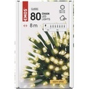 Vianočné osvetlenie Emos D4AW02 80 LED řetěz 8 m venkovní i vnitřní teplá bílá časovač