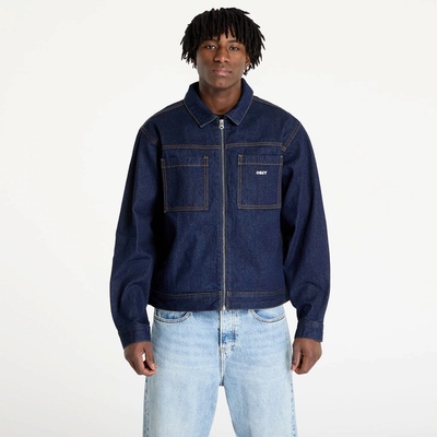 Obey Icon Hardwork Zip Up Jacket Rinse Indigo