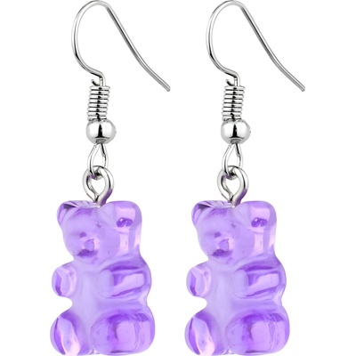 HARAHU Обеци Bear - Лилава KP38302 (38302)