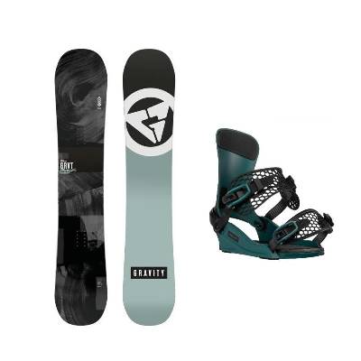 Gravity Contra 24/25 pánský snowboard + Gravity Drift steel green vázání - 162 cm + XL (EU 46-48)