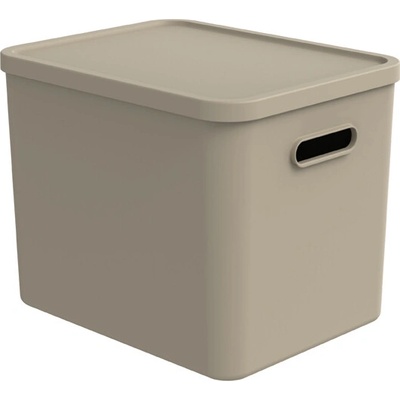 Rotho Úložný box, rovný s vekom, 27 l béžová Albu light 37 x 29 x 30 cm