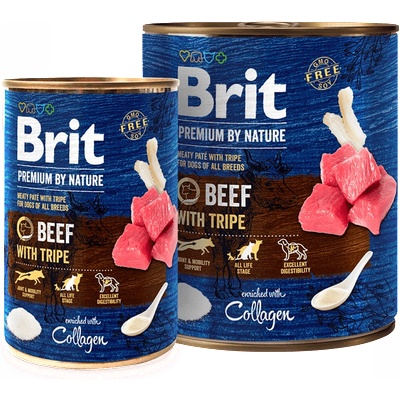 Brit Premium by Nature Beef with Tripe - консервирана храна за кучета с говеждо и шкембе 0.800 кг