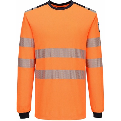 Portwest MODAFLAME PW3 FR736 Pánske nehorľavé tričko s dlhým rukávom oranžová/navy M