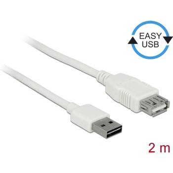 Delock Bovíto кабел EASY-USB 2.0 тип A конектор щепсел USB 2.0 тип A втулка бяла 2 м