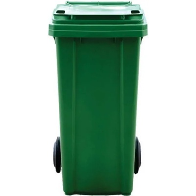 120 л. зелен кош с колела за отпадъци