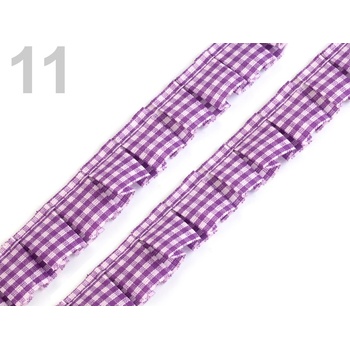 Prýmek oděvní šíře 17mm s volánkem káro 18m - 14 Kč / m 11 Dewberry
