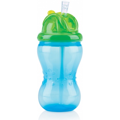 Nuby hrnček netečúci s mäkkým sklápacím slamkou a regulovateľným prietokom 360ml modrý
