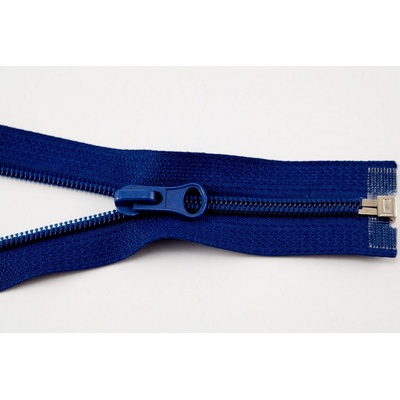 Deliteľné plastové špirálové bundovej zipsy rôzne farby - dĺžka 30 cm - 90 cm 55 cm modrá