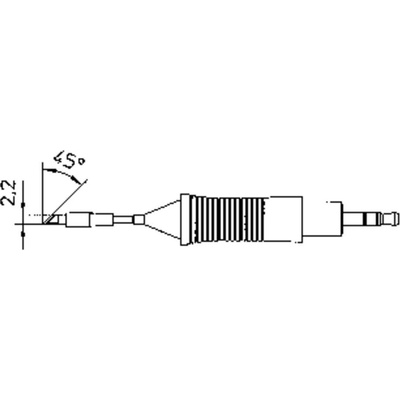 Weller RT7 spájkovací hrot merací hrot 45° Veľkosť hrotov 2.2 mm Dĺžka hrotov 20 mm Obsah 1 ks