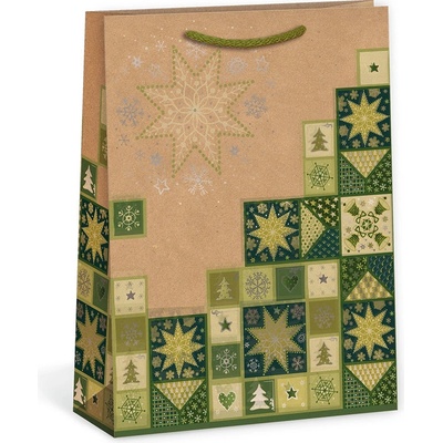 ARGUS Darčeková papierová taška (23.3 x 31.3 cm) - Patchwork hviezdy 08540068