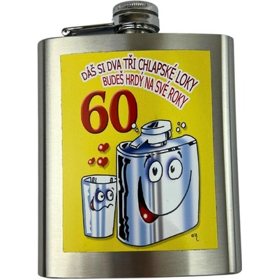 Darčeková ploskačka plaskule Dáš si dva tri chlapské loky 60tka 200 ml