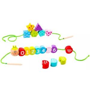 Tooky Toy Примкаваемо дървено гъсеница (ty875)