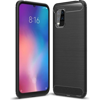 Forcell Противоударен Силиконов Калъф за Xiaomi Mi 10 Lite, Forcell Carbon Case, Черен (5903396068270)