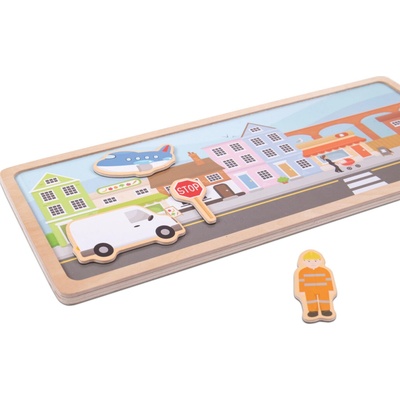 Bigjigs Toys magnetické puzzle mesto