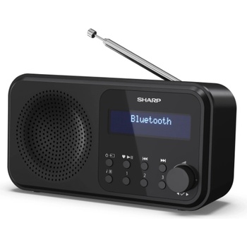 Sharp Radios DR-P420(BK), PORTABLE DIGITAL RADIO, Bluetooth 5.0, 20 DAB+/DAB/FM, Auto time/date, LCD Display, Dual alarm, Micro USB x1 (power supply), 3.5mm Headphone jack / line-out, Black (DR-P420)